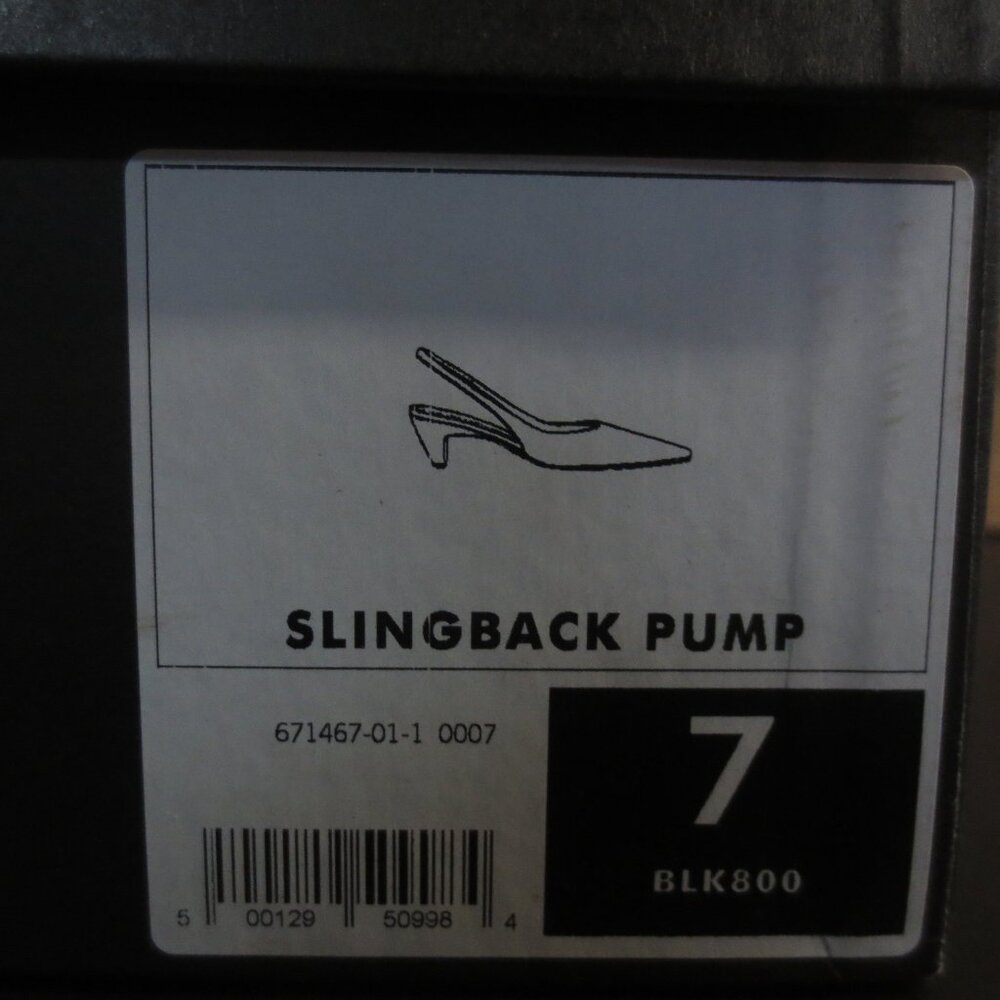 BANANA REPUBLIC SLINGBACK LEATHER PUMP - BLACK - US SIZE 7 - Picture 9 of 9